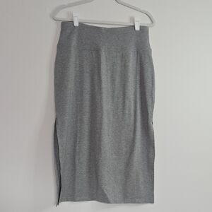 Athleta Gray Midi Atheasure Skirt with Side Slits Normcore Casual Medium
